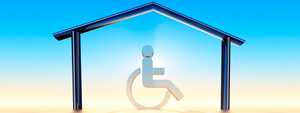 House and person-in-wheelchair icon